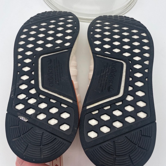 Adidas NMD‎ R1 Ivory White Boost Fabric Stretch Mash Sneaker Women Size 8 - Picture 4 of 9